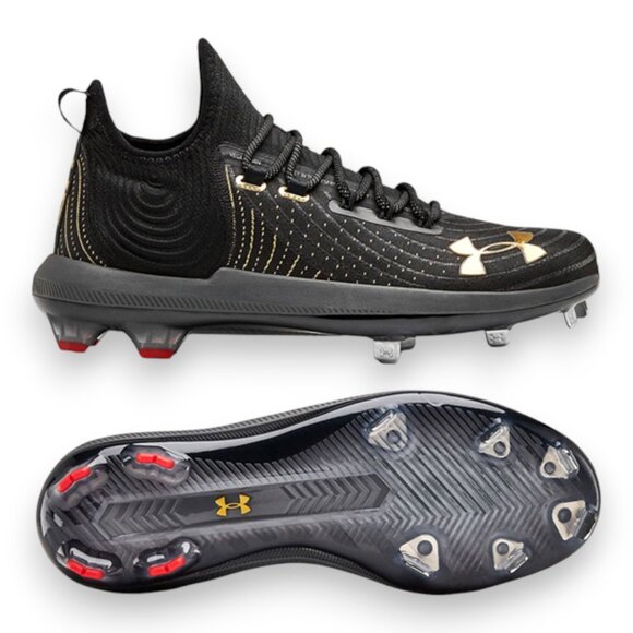 Under Armour Harper 4 Low St Metal Baseball Cleats Mens Size 15 Black/Gold NEW - Picture 11 of 12